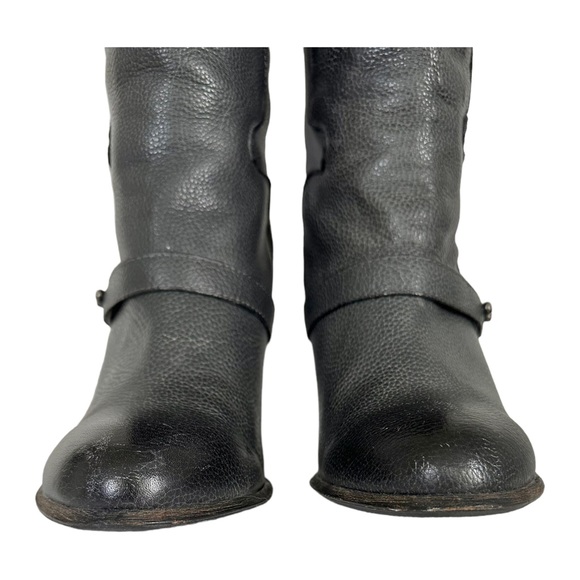 Sam Edelman Naharra Knee High Graphite Leather Heeled Boots Size 8.5 - Picture 6 of 16